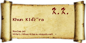 Khun Klára névjegykártya